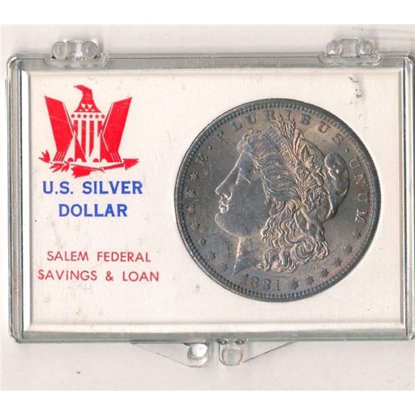 1881-S Morgan Silver Dollar MS63 Antique SNL Holder