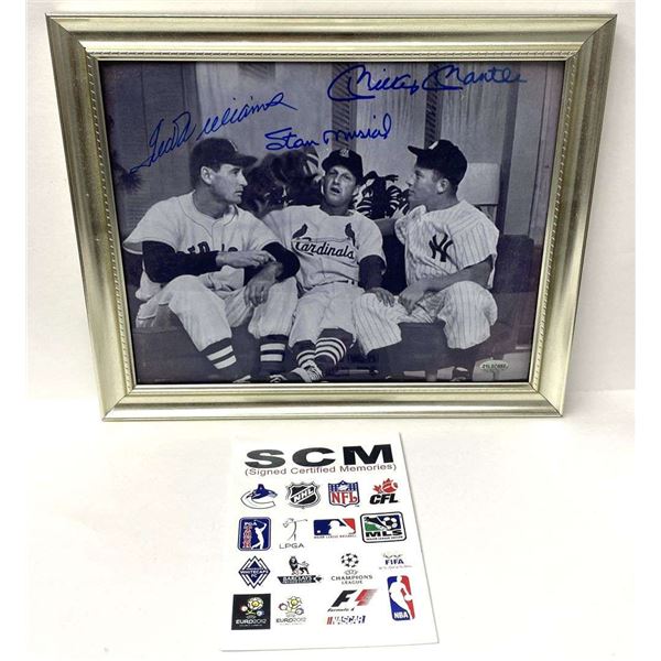 Baseball Autographed Trifecta Williams, Musial, & Mantle