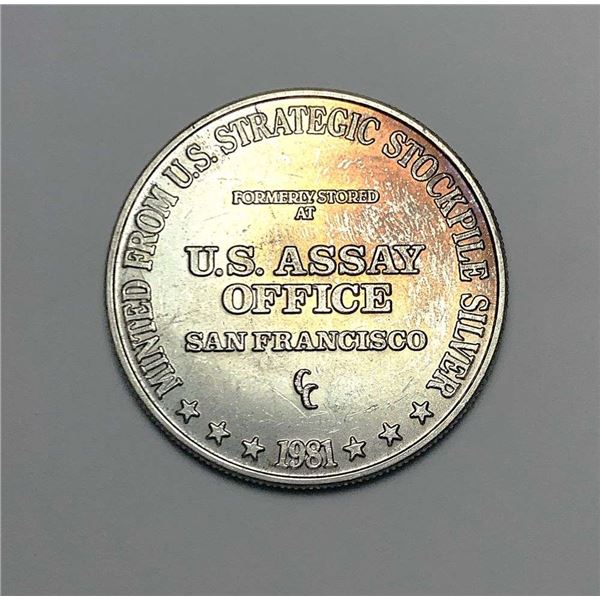 1981-CC U.S. Assay Office San Fransico 1 ozt .999 Silver Trade Untit