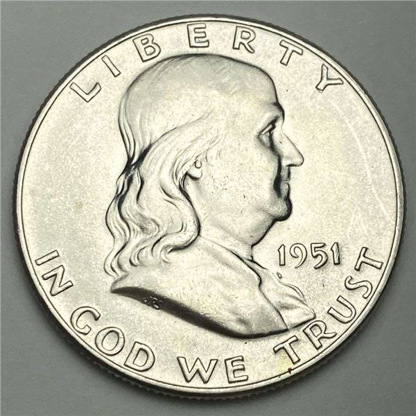 1951 Franklin Silver Half Dollar MS64