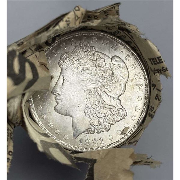 Roll (20) From Unearthed Hoard 1921 Morgan Silver Dollar