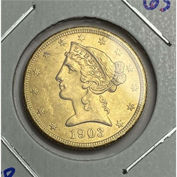 1903-S Gold $5 Liberty Head MS63