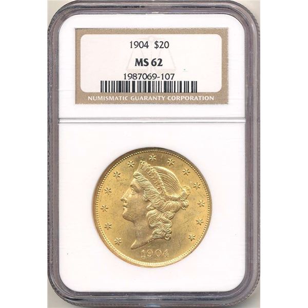 Last Minute! 1904 Gold $20 Liberty Head NGC MS62