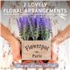 Image 2 : 10 Boxes of Butterfly Craze Artificial Lavender Plants in Rustic Wooden Planters - Lifelike, Stunnin