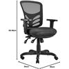Image 2 : AmazonCommercial GF-50602M Ergonomic Mid-Back Mesh Desk/Computer Chair with Adjustable Seat, Armrest