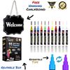 Image 2 : Mila 11 Colored Chalk Markers w/ Stencils & Labels - Erasable & Non-Toxic