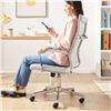 Image 2 : Amazon Basics High-Back Executive Swivel Office Desk Chair with Ribbed Puresoft Upholstery - Grey, L