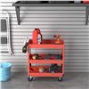 Image 2 : AmazonBasics Steel 3-Shelf Multipurpose Tub Utility/Supply Cart with 550 lb capacity - Red