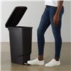 Image 2 : Amazon Basics Narrow Kitchen Plastic Trash Can with Steel Pedal, Black, 40-Liter https://www.amazon.