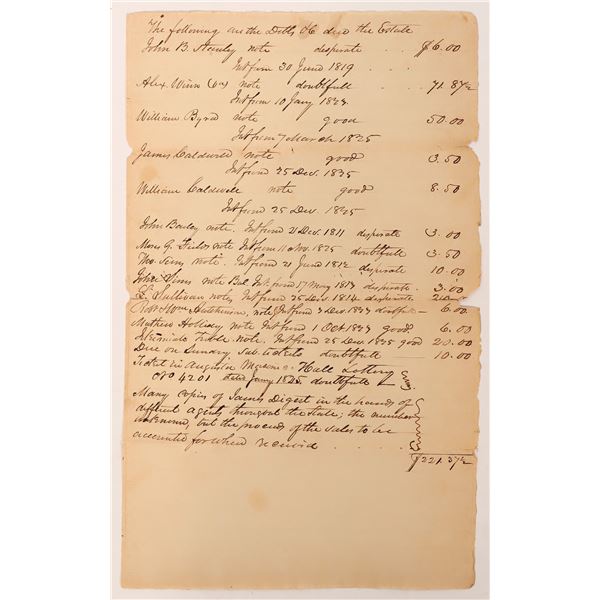 Black American Businessman Debts owed Deceased [179317]