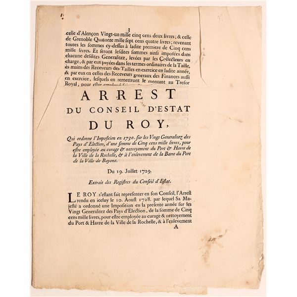Royal Arrest Warrant 1729 [183272]