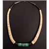Image 1 : Heishi Silver and Shell Bead Turquoise Necklace [189197]
