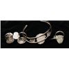 Image 2 : Navajo Triangular Turquoise Silver Cuff Bracelet & Rings (4) [124911]