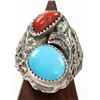 Image 2 : Navajo Turquoise/Coral Rings (3) [124914]