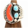 Image 3 : Navajo Turquoise/Coral Rings (3) [124914]
