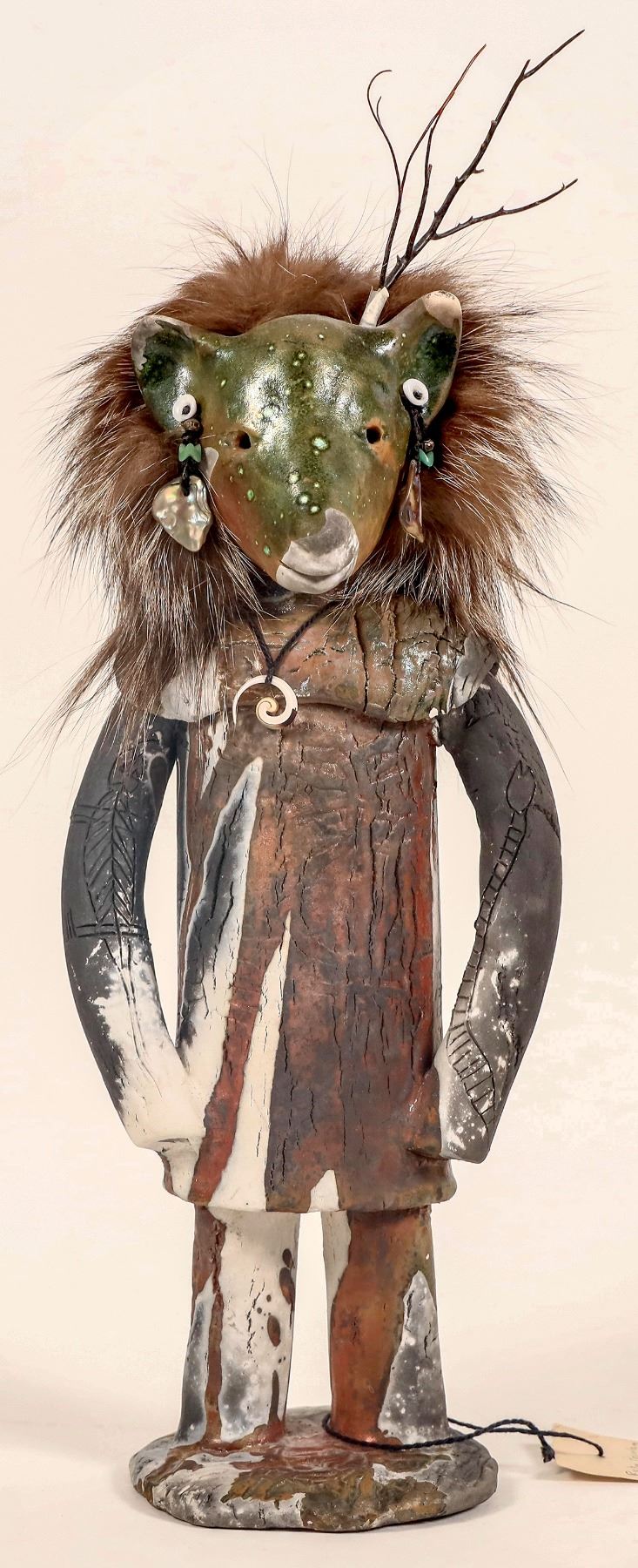 Mary Robinson Sculpture: Raku Fired Figure Deer/Man? [184022 ...