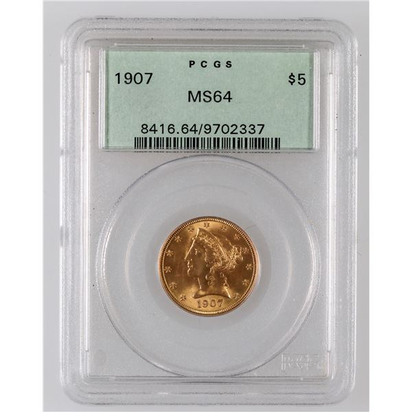 Liberty Head $5 Gold: 1907 MS 64 [190048]