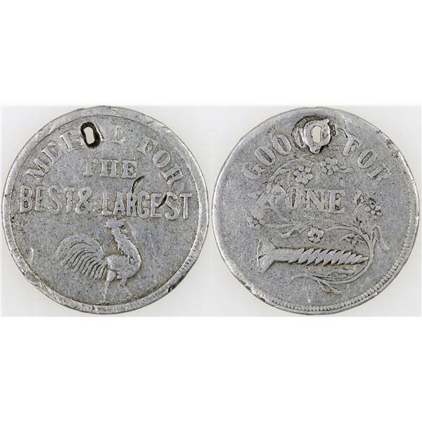 Bawdy House Token: Medal for the Best & Largest...  Authentic! c1900 [190073]