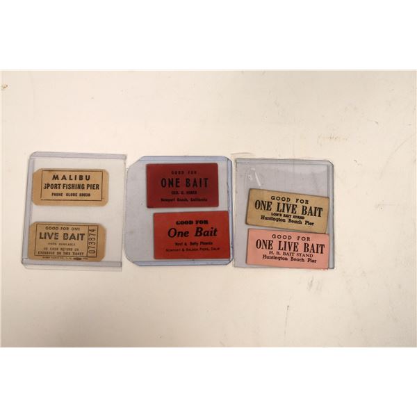 California Fishing Bait Tokens, 6, Very Rare [190780]