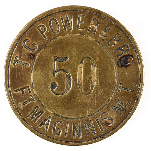 T. C. Power & Bro. Token (Fort Maginnis, Montana Territory) [190385]