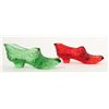 Image 1 : Red and Green Glass Candy Glass Shoes  [190578]
