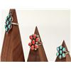 Image 2 : Zuni Cluster Silver Rings (3) [124922]
