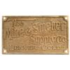 Image 1 : Mine & Smelter Supply Brass Plaque [189345]