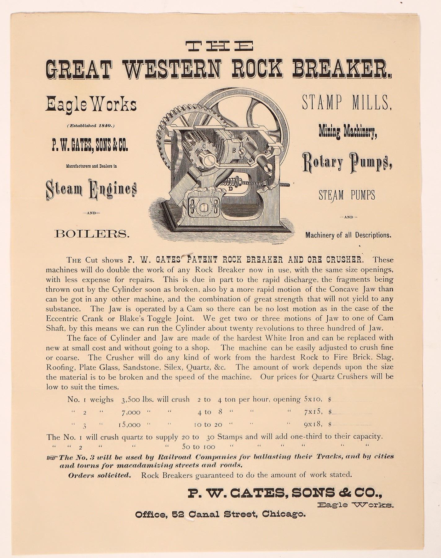 Great Western Rock Breaker Pictorial Hand Bill, Rare [184135 ...