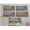 Image 1 : Canada Bills 1954DF "Devil's Face" Series (5 Bills): $20 : Beattie/Coyne #CE9686182 $10 : Beattie/Co