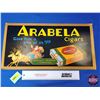 Image 1 : Vintage Cardboard Trolley Car Display Ad : ARABELA CIGARS "Specially Wrapped for Christmas" (11"H x