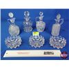 Image 1 : Cut Glass Cruets (4) & Ashtrays (3) (SEE PICS!)