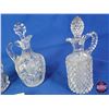Image 2 : Cut Glass Cruets (4) & Ashtrays (3) (SEE PICS!)