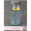 Image 1 : Crown Imperial Jar (1 Quart) Blue Glass w/Lid (8"H) (SEE PICS!) (Listing & Descriptions are a GUIDE 