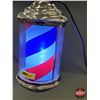 Image 2 : Barber Poll (Hanging Two-Stage Motion / Light Up) (11"H) (SEE PICS & VIDEO!)