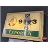 Image 2 : EXPORT "A" Electric Lighted Advertising Wall Clock (Working) (12-3/4"H x 19"W x 4-1/2"D) (SEE PICS!)