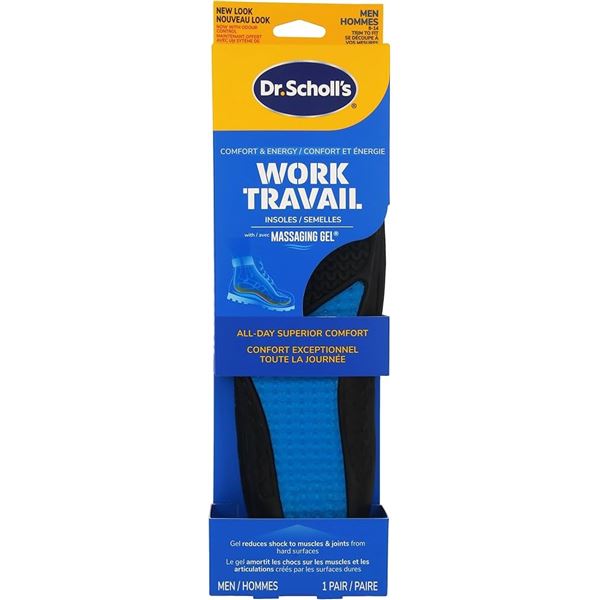 NEW DR.SCHOLLS WORK TRAVAIL INSOLES MASSAGING GEL