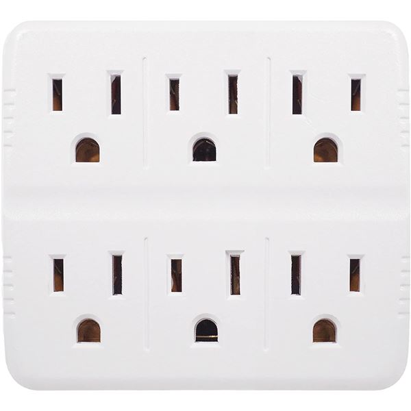NEW GO GREEN WALL TAP - 6 OUTLET - WHITE