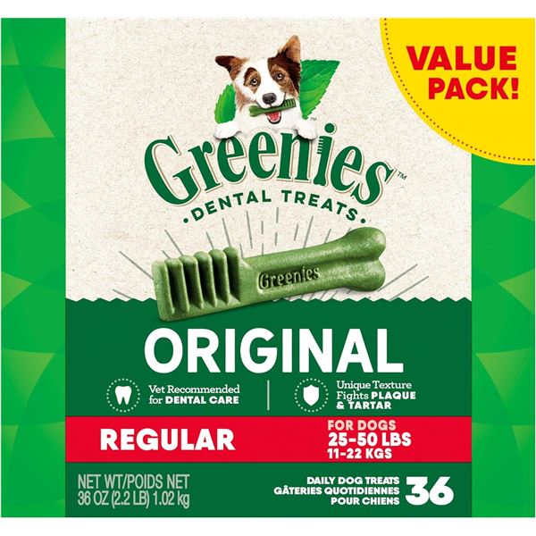 2.2LBS GREENIES ORIGINAL DENTAL TREATS -VALUE PACK