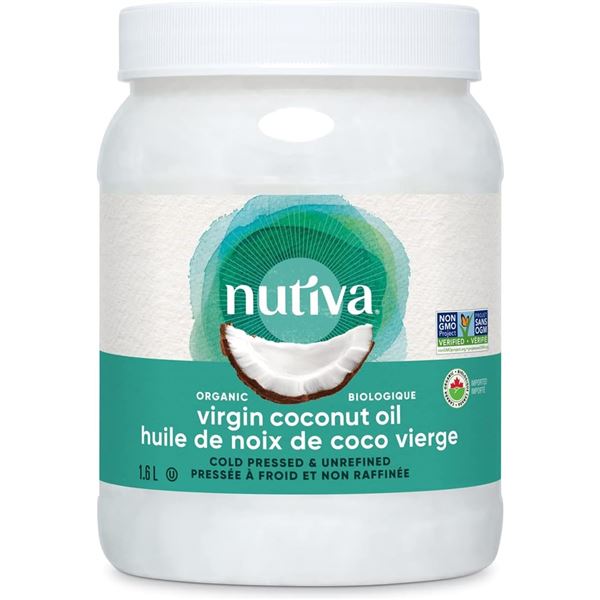 NEW 1.6L BOTTLE OF NUTIVA VIRGIN COCONUT OIL