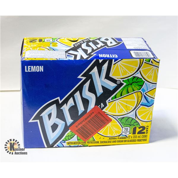 NEW CASE OF 12 LEMON BRISK ICED TEA 12 X 355ML
