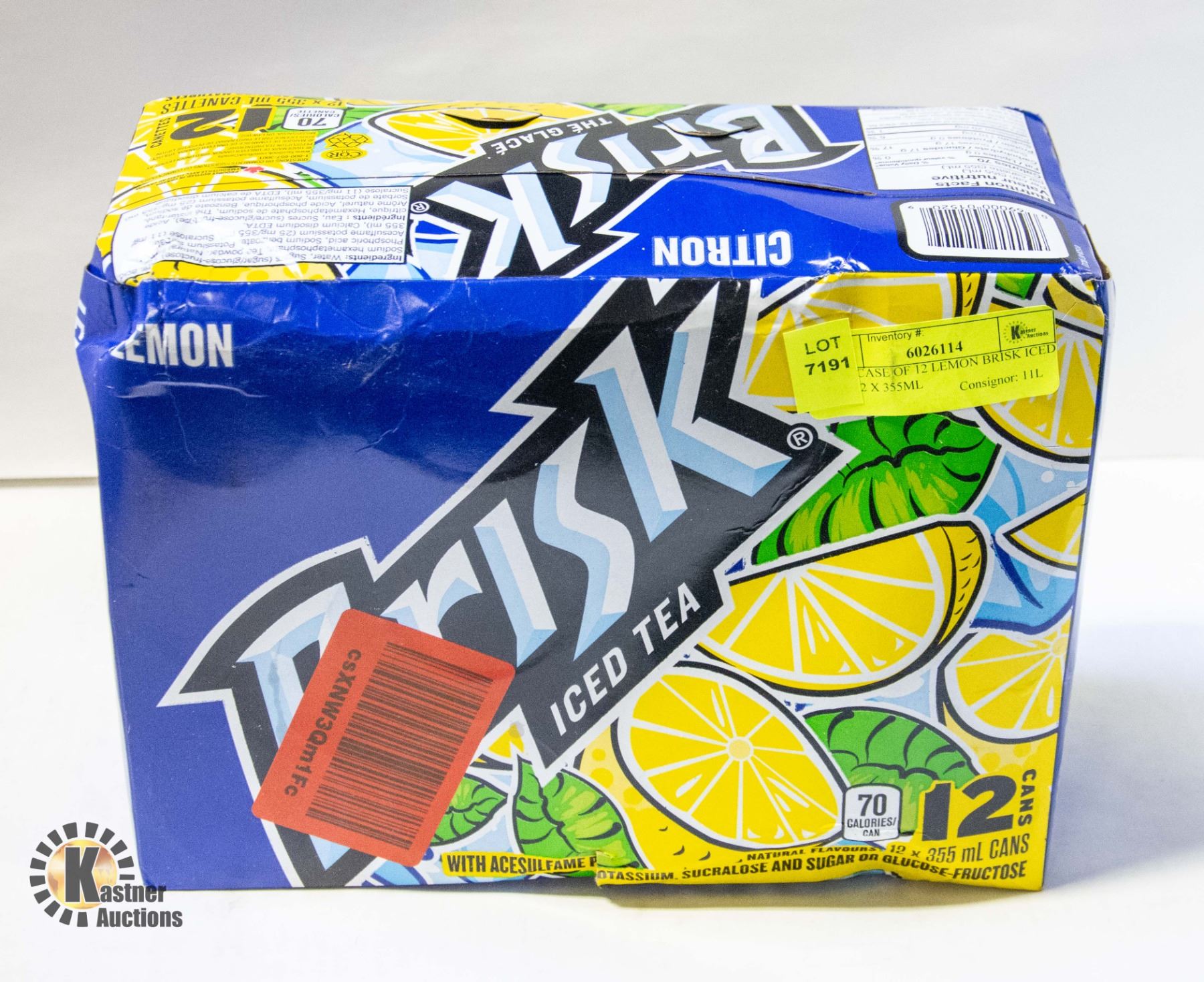 NEW CASE OF 12 LEMON BRISK ICED TEA 12 X 355ML