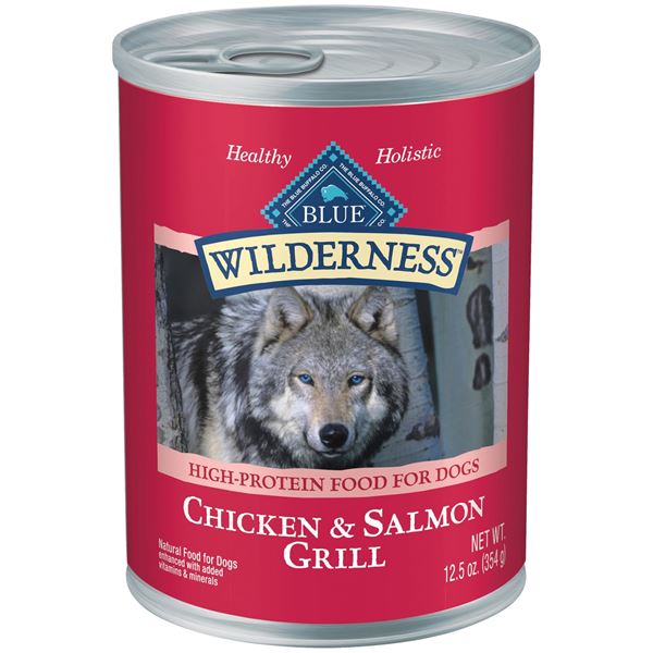 NEW 12 X 354G BLUE WILDERNESS SALMON & CHICKEN DOG