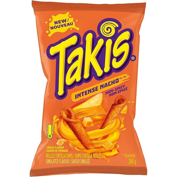 NEW BOX OF 20 X 260G TAKIS INTENSE NACHO