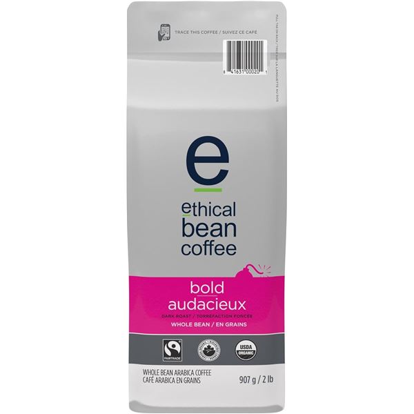 NEW 2LB BAG ETHICAL BEAN BOLD DARK ROAST COFFEE