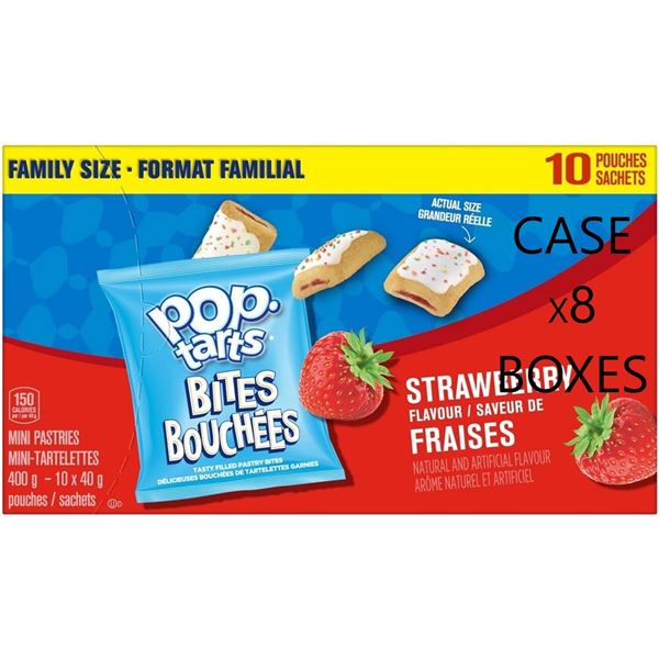 NEW CASE WITH 8 BOXES OF POP TARTS BITES