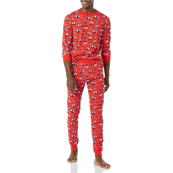MEN'S SIZE MEDIUM KNIT PANDAS PAJAMAS SET - SIZE M