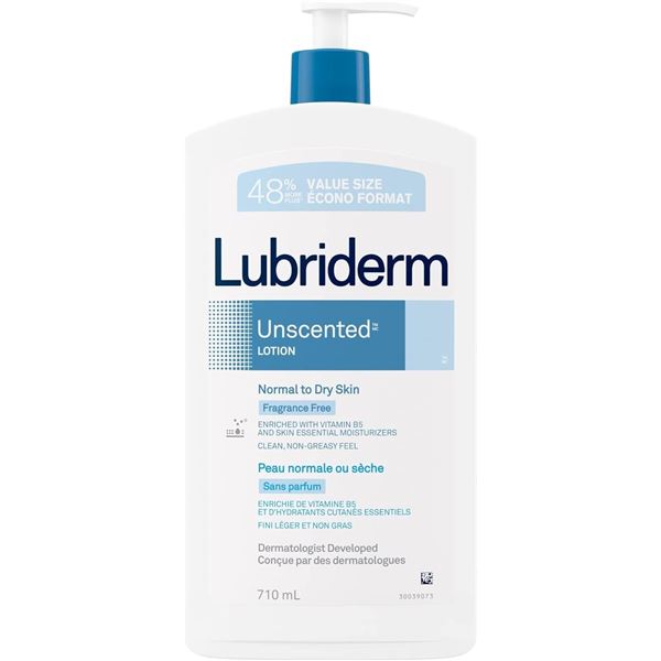 NEW LUBRIDERM UNSCENTED LOTION 710ML