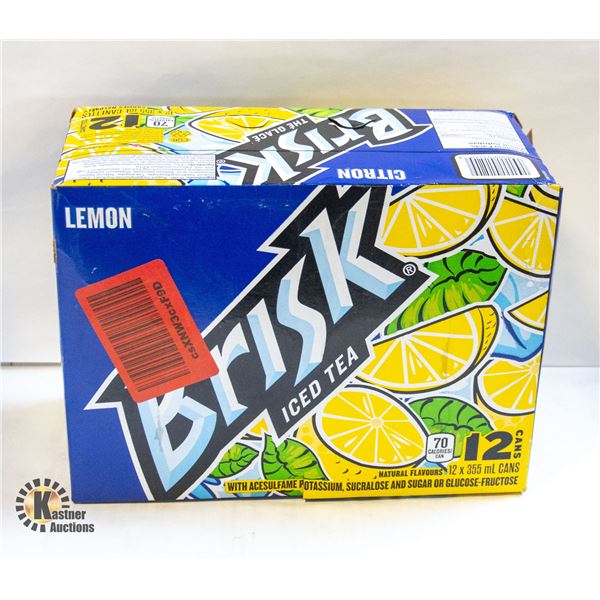 NEW CASE OF 12 LEMON BRISK ICED TEA 12 X 355ML