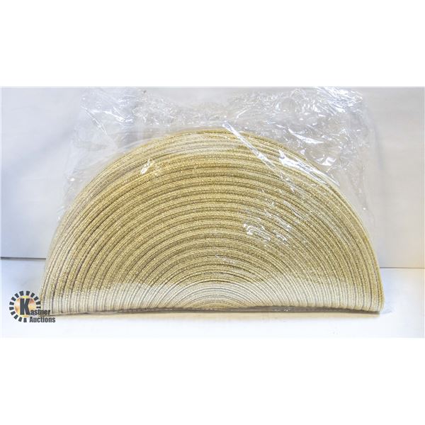 NEW PACK OF WOVEN PLACEMATS - GOLD YELLOW COLOR