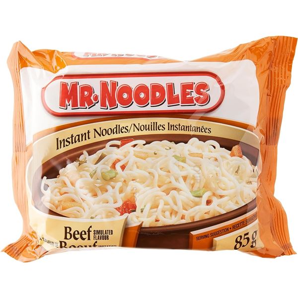 NEW CASE OF MR NOODLES BEEF FLAVOR INSTANT RAMEN